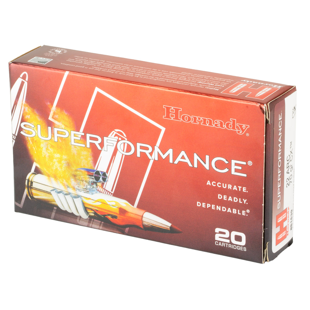 Hornady Superformance 22 ARC 70 Grain CX Ammunition - High-Performance Rifle Rounds