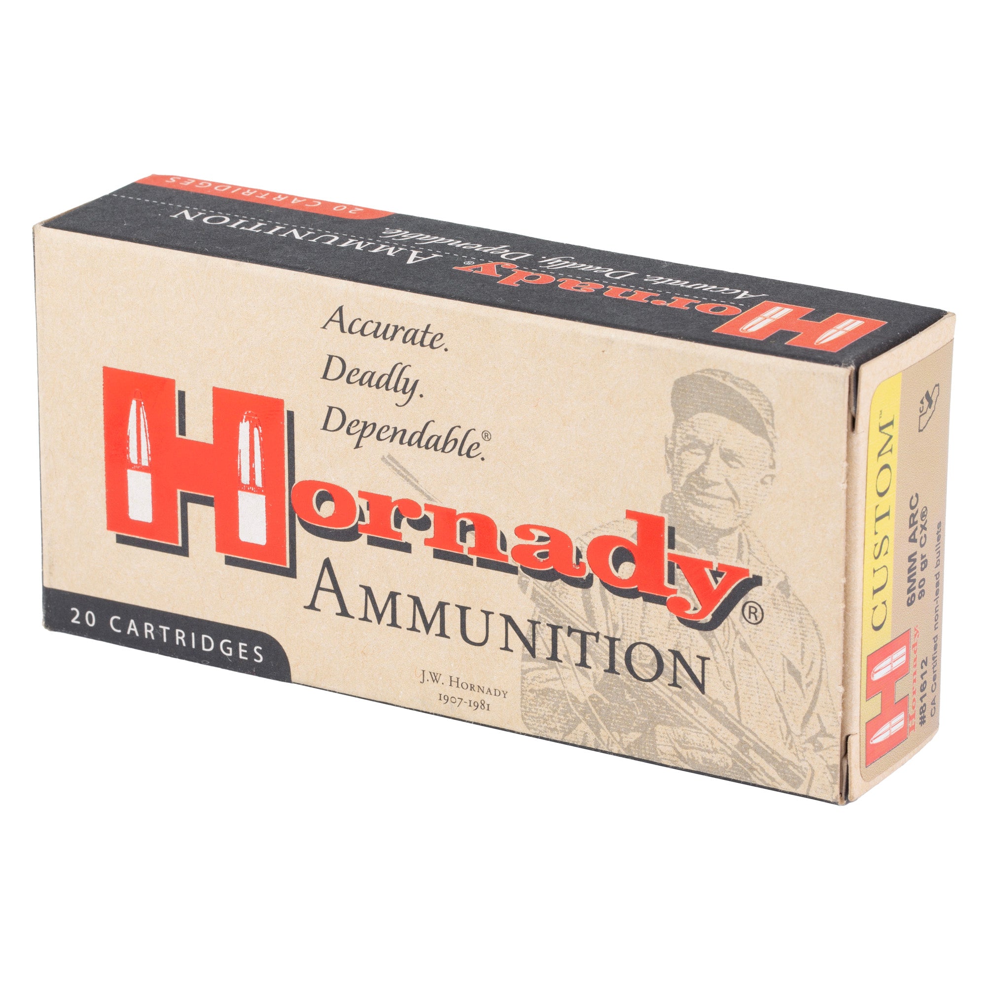 Hornady Custom 6MM ARC 90-Grain CX Rifle Ammunition (20 Rounds)