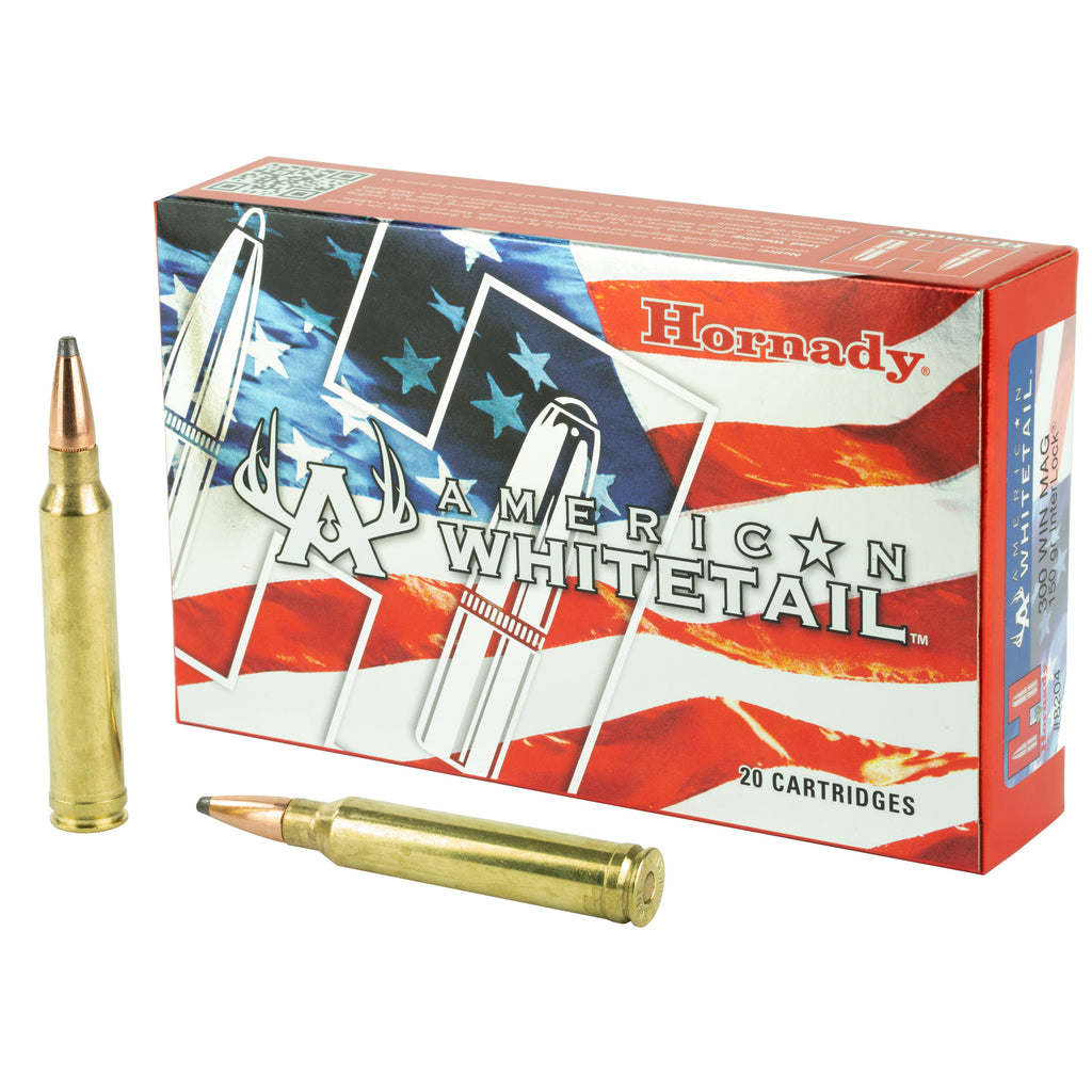 Hornady American Whitetail 300 Winchester Magnum 150 Grain InterLock Ammunition - 20 Rounds