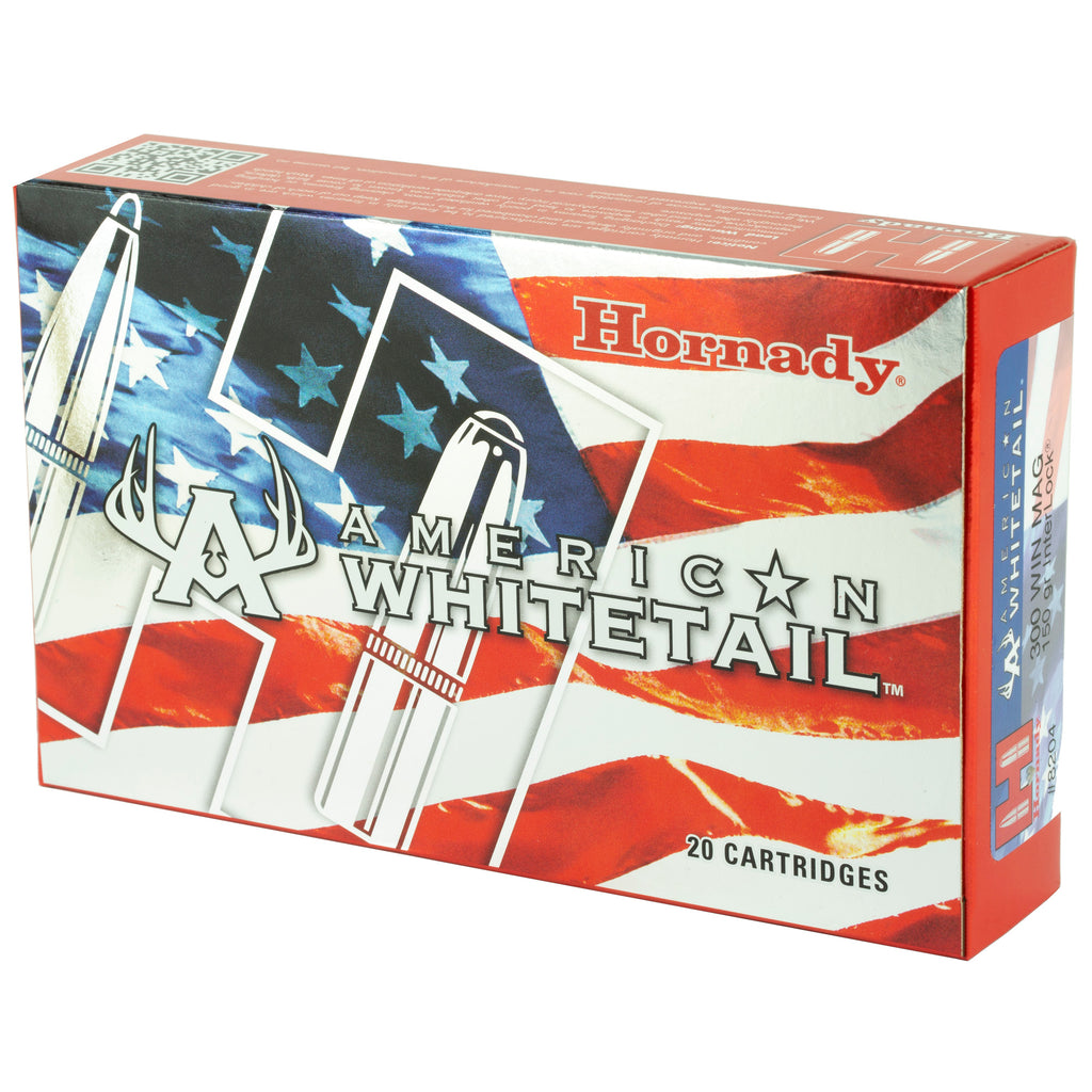 Hornady American Whitetail 300 Winchester Magnum 150 Grain InterLock Ammunition - 20 Rounds