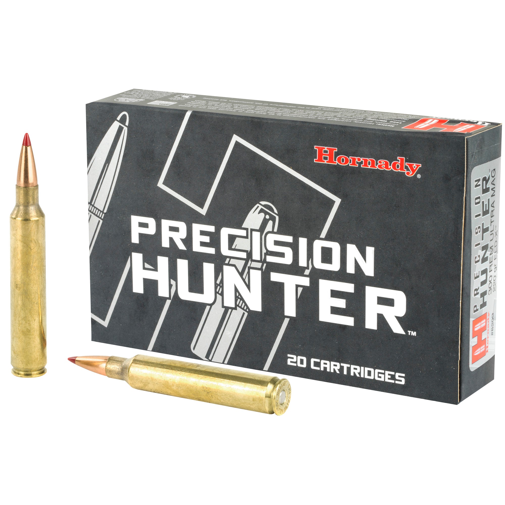 Hornady Precision Hunter 300 Remington Ultra Magnum ELD-X 220-Grain Ammunition, 20 Rounds Per Box