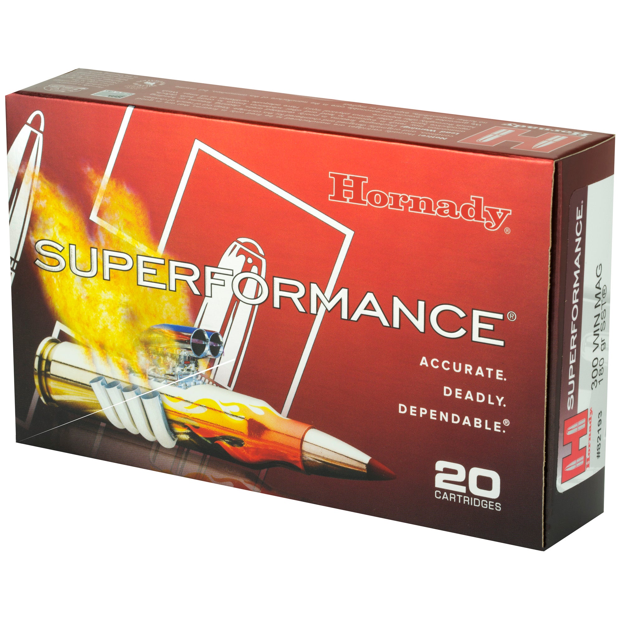 Hornady Superformance SST 180 Grain 300 Winchester Magnum Ammunition (20 Rounds per Box, 200 per Case)