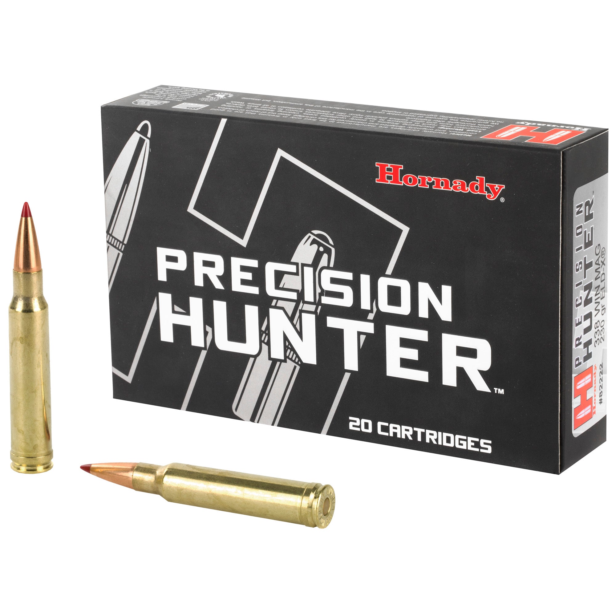 Hornady Precision Hunter 338 Winchester 230-Grain ELD-X Bullet Ammunition - 20 Rounds per Box