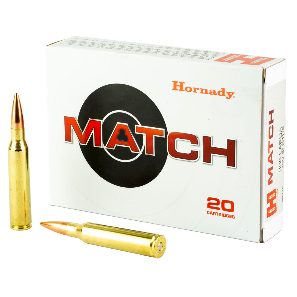Hornady Match 338 Lapua 250 Grain Boat Tail Hollow Point Ammunition (20/120) - Precision Shooting