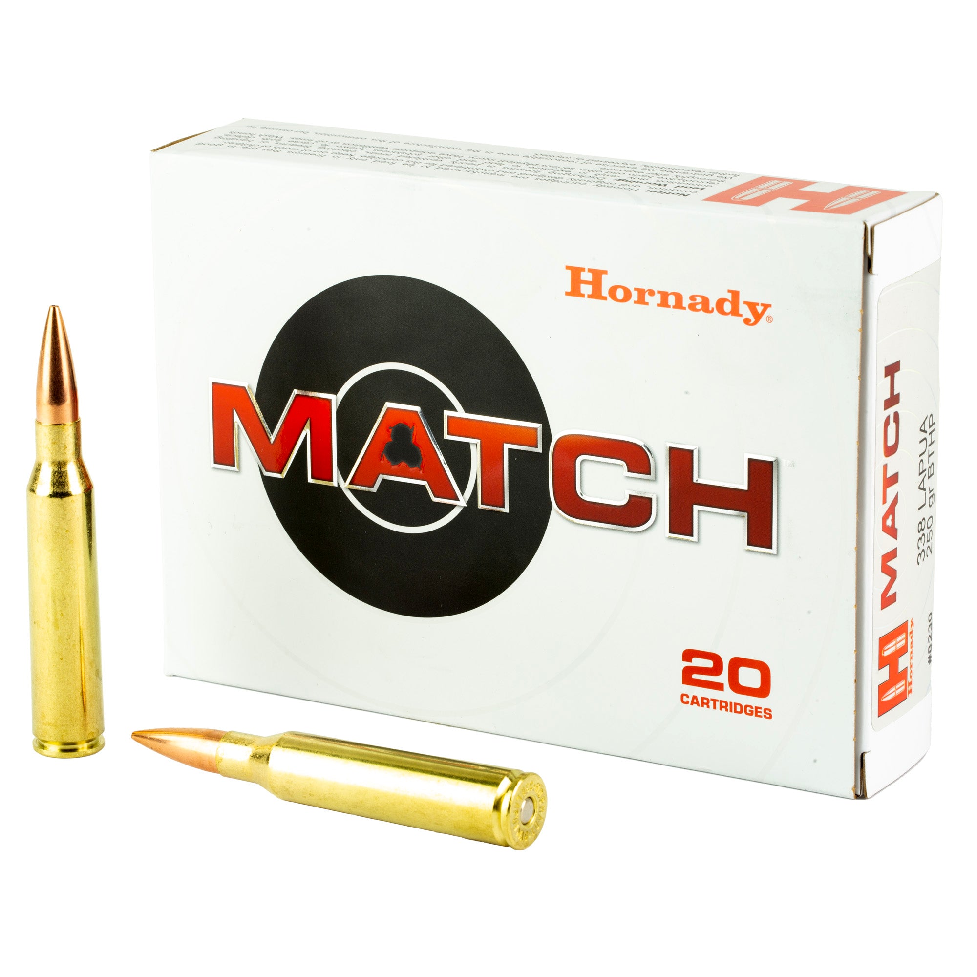 Hornady Match 338 Lapua 250 Grain Boat Tail Hollow Point Ammunition (20/120) - Precision Shooting
