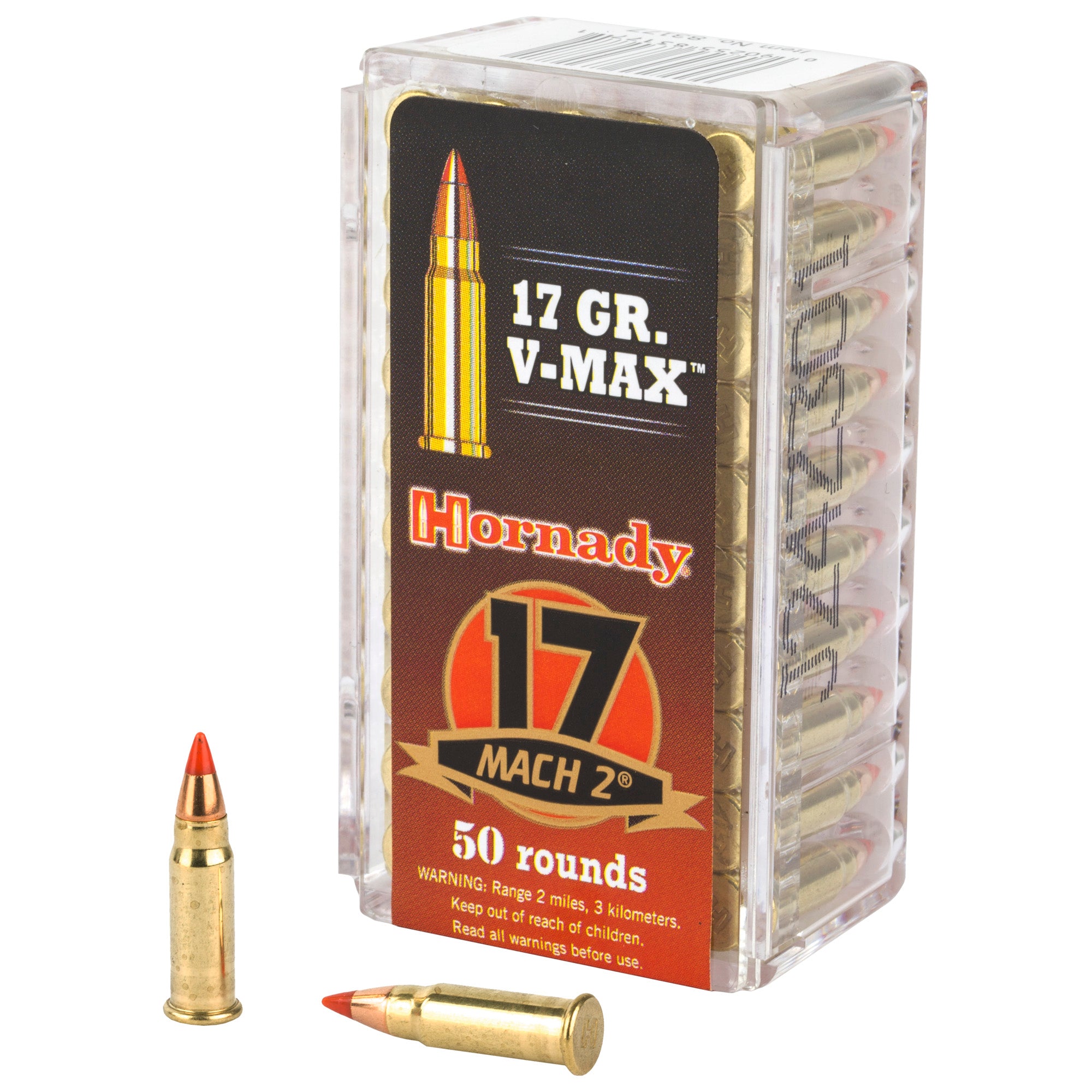 Hornady Varmint Express 17 Hornady Mach 2 17-Grain V-Max Ammunition, 50 Rounds per Box