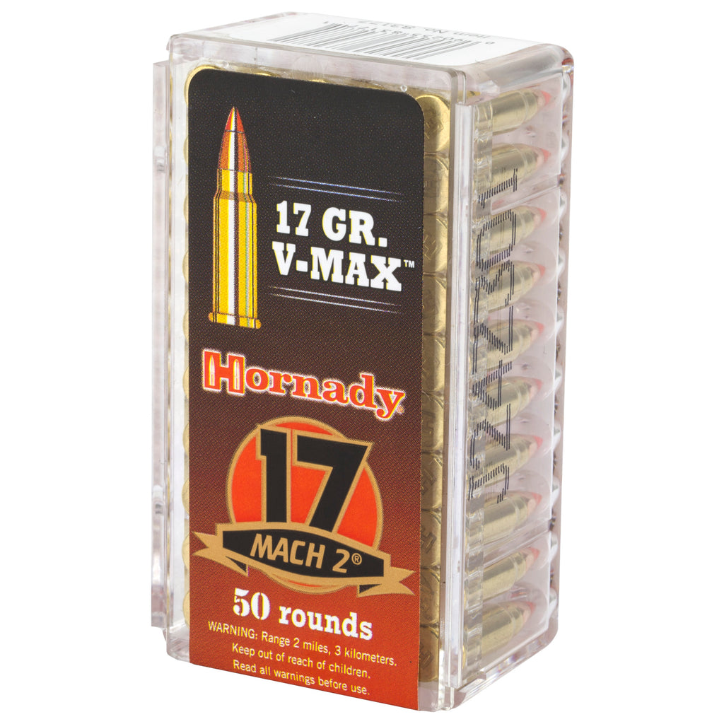 Hornady Varmint Express 17 Hornady Mach 2 17-Grain V-Max Ammunition, 50 Rounds per Box