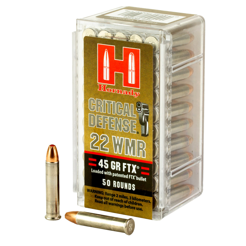 Hornady Critical Defense .22 WMR 45-Grain FlexTip Ammunition (50 Rounds)