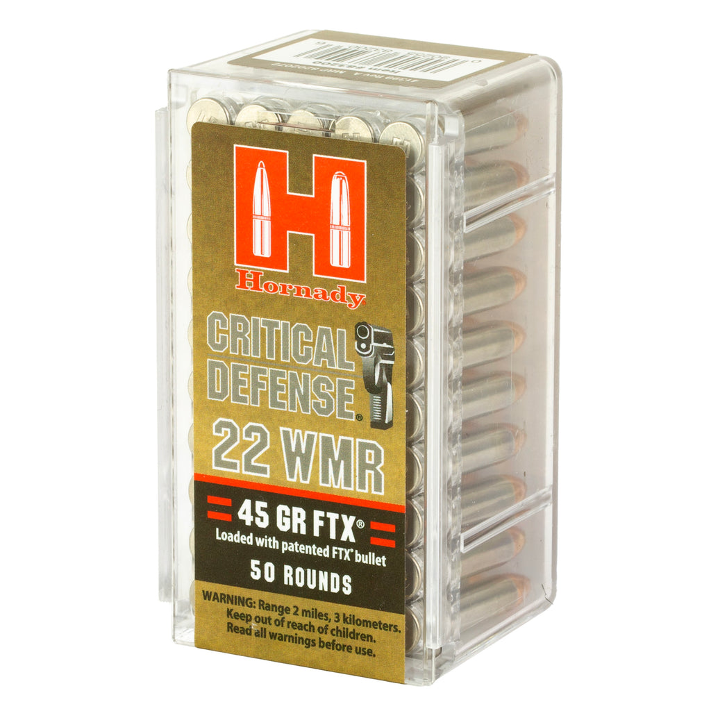Hornady Critical Defense .22 WMR 45-Grain FlexTip Ammunition (50 Rounds)