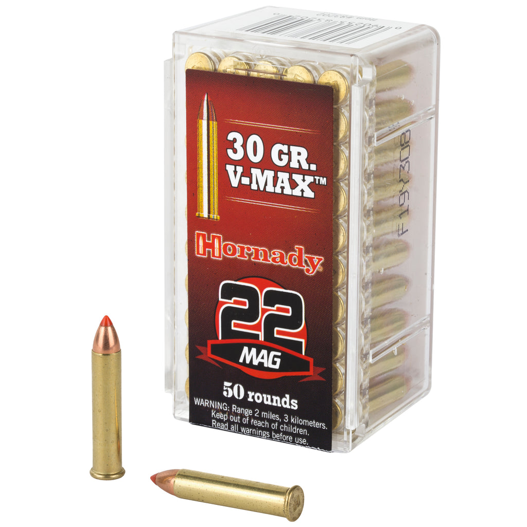 Hornady Varmint Express .22 Winchester Magnum Rimfire (WMR) Ammo - 30 Grain V-Max
