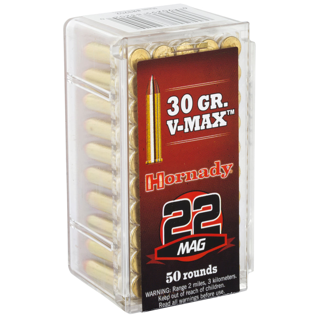 Hornady Varmint Express .22 Winchester Magnum Rimfire (WMR) Ammo - 30 Grain V-Max