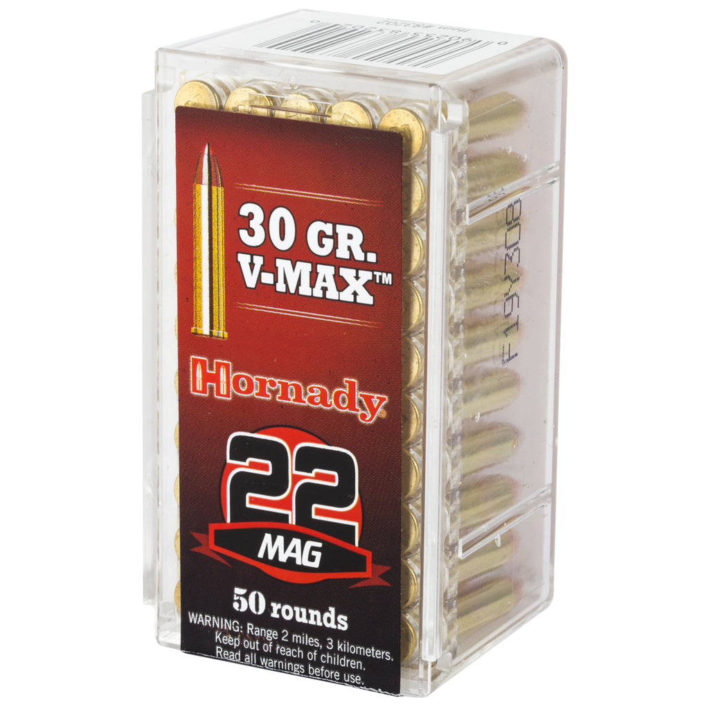 Hornady Varmint Express .22 Winchester Magnum Rimfire (WMR) Ammo - 30 Grain V-Max