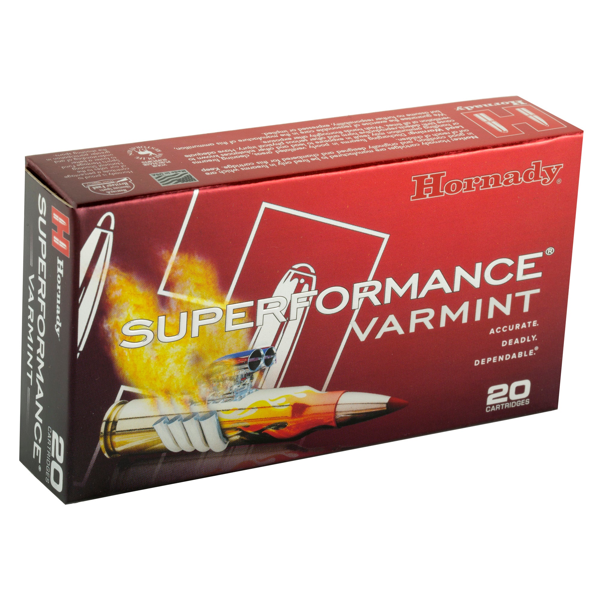 Hornady Superformance Varmint .204 Ruger 32-Grain V-Max Ammunition - 20 Rounds per Box