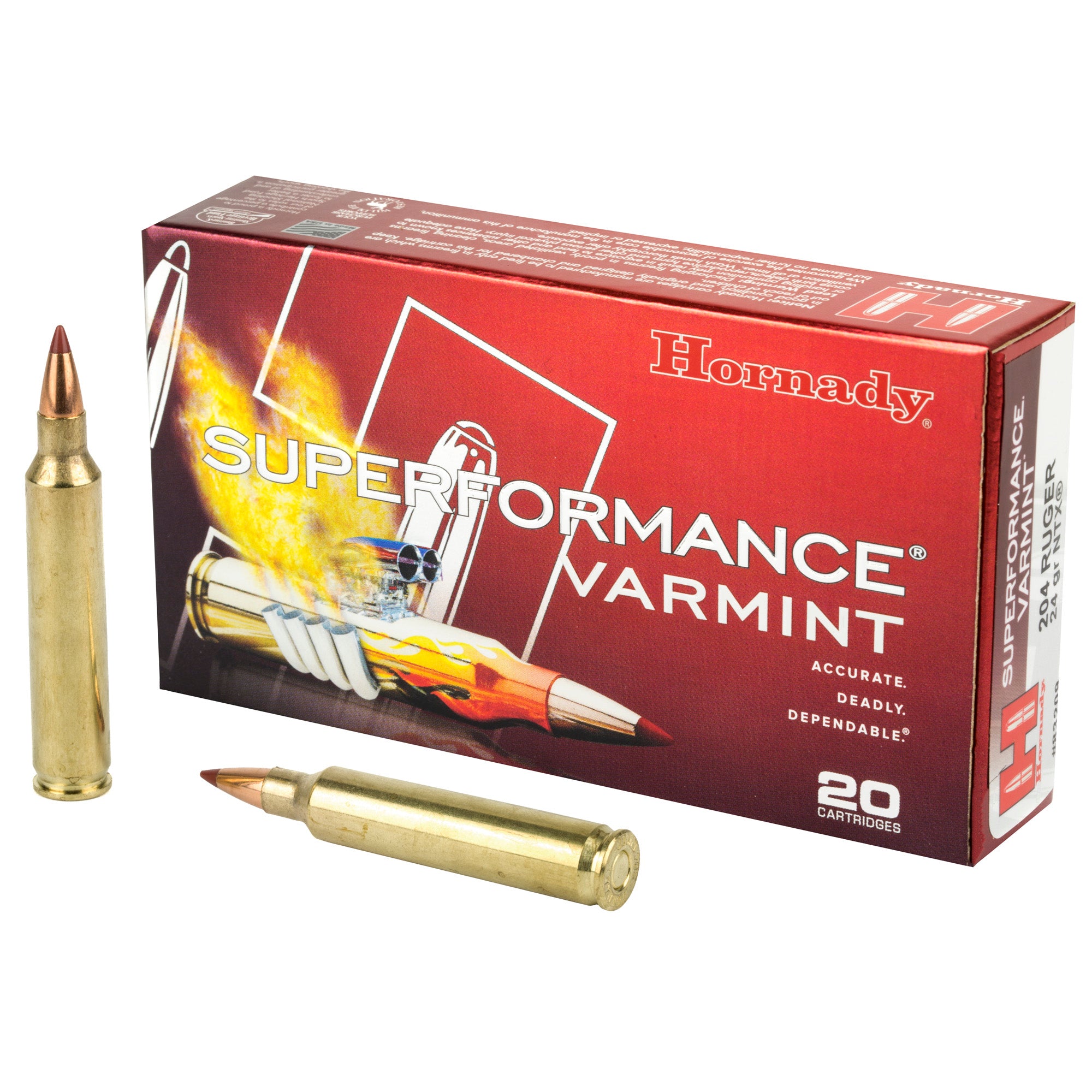 Hornady Superformance Varmint .204 Ruger 24 Grain NTX Ammunition - 20 Rounds