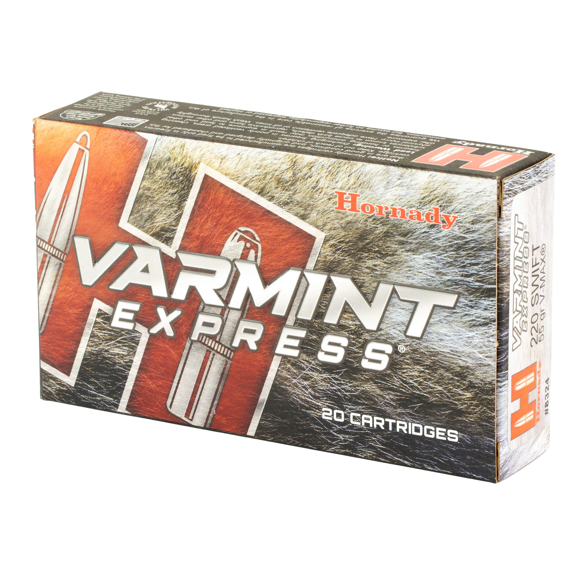 Hornady Varmint Express .220 Swift 55 Grain V-Max Ammunition (20 Rounds)