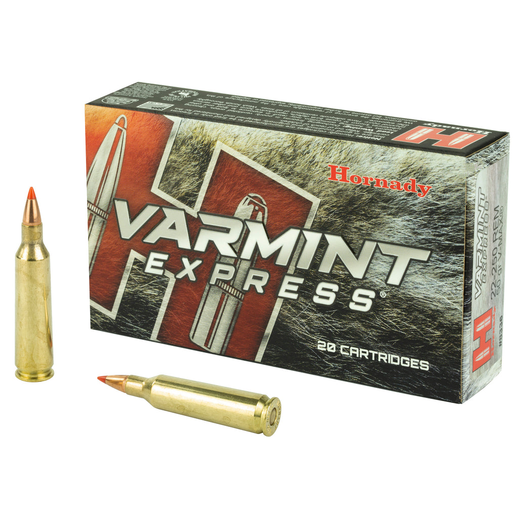 Hornady Varmint Express 22-250 Remington 50 Grain V-Max Ammunition - 20 Rounds per Box