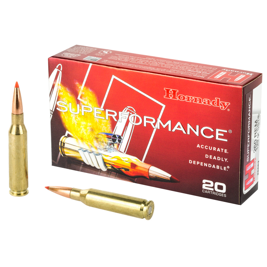 Hornady Superformance SST 260 Remington 129 Grain Ammunition - 20 Rounds / Box, 200 Rounds / Case