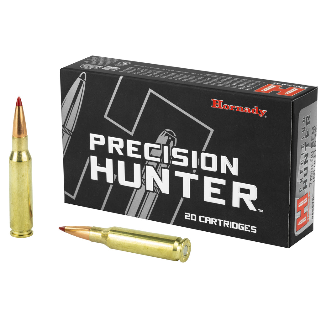 Hornady Precision Hunter 7mm-08 Remington 150 Grain ELD-X Ammunition – Match-Accurate Hunting Loads