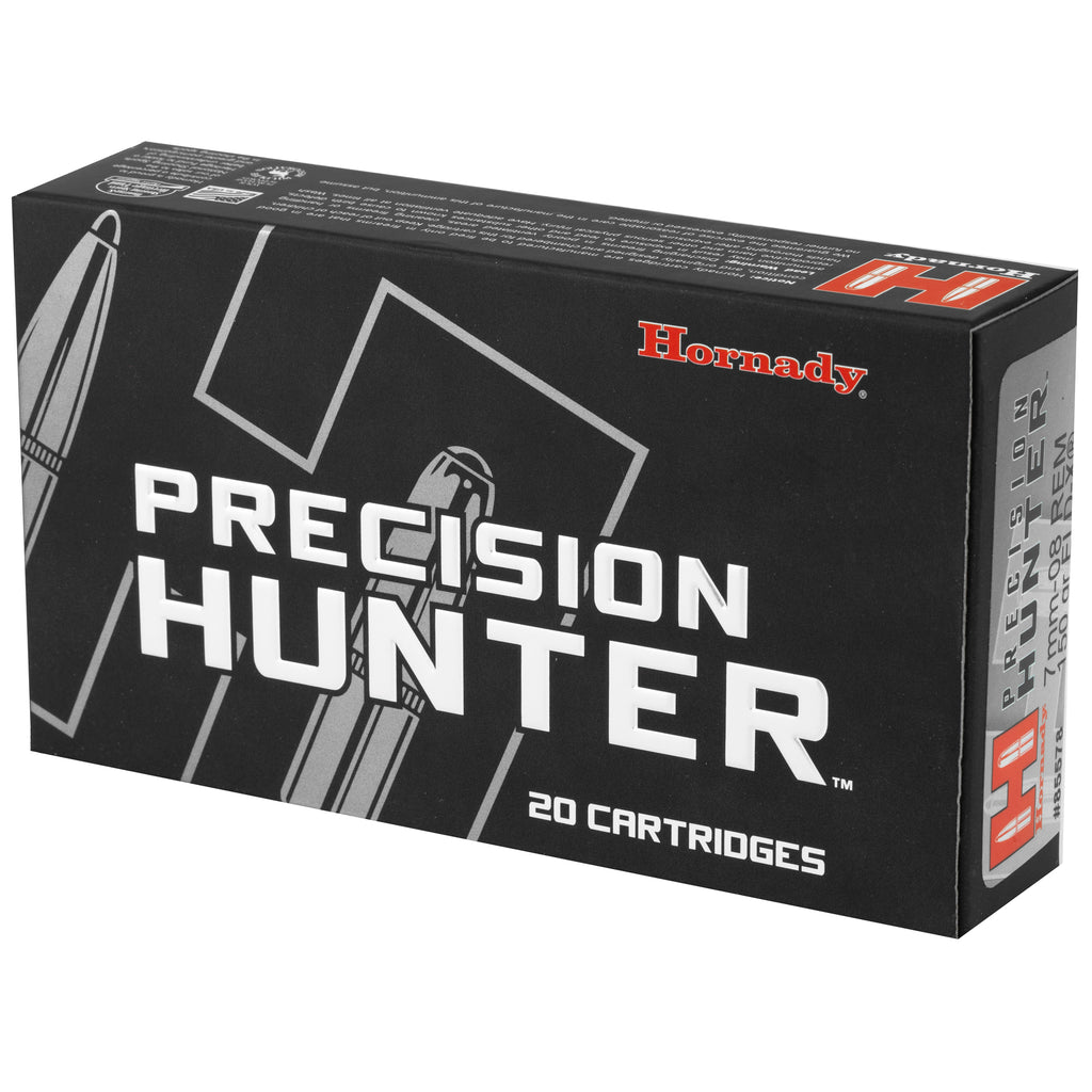 Hornady Precision Hunter 7mm-08 Remington 150 Grain ELD-X Ammunition – Match-Accurate Hunting Loads