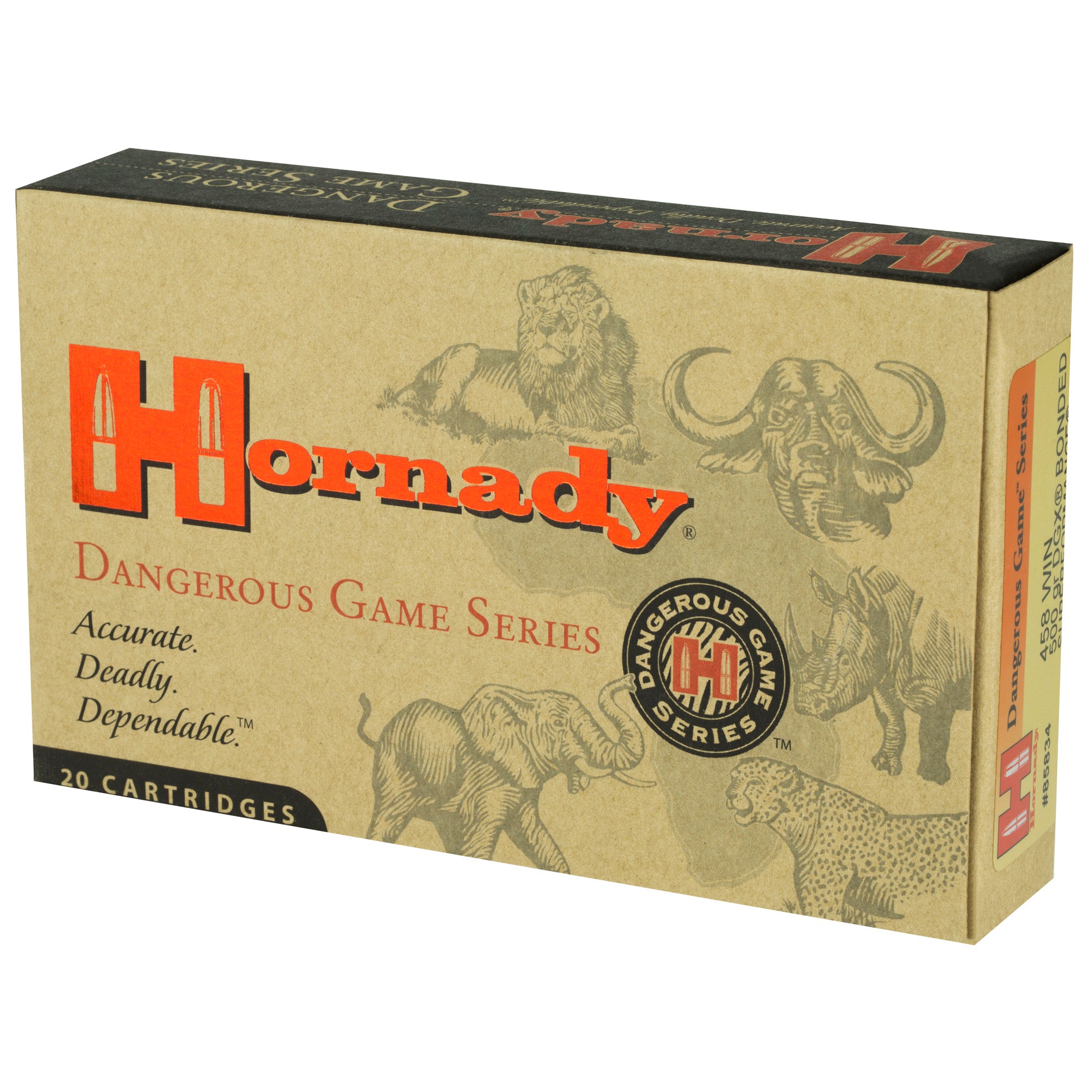 Hornady Dangerous Game Series .458 Winchester 500-Grain DGX Bonded Ammunition - 20 Rounds per Box