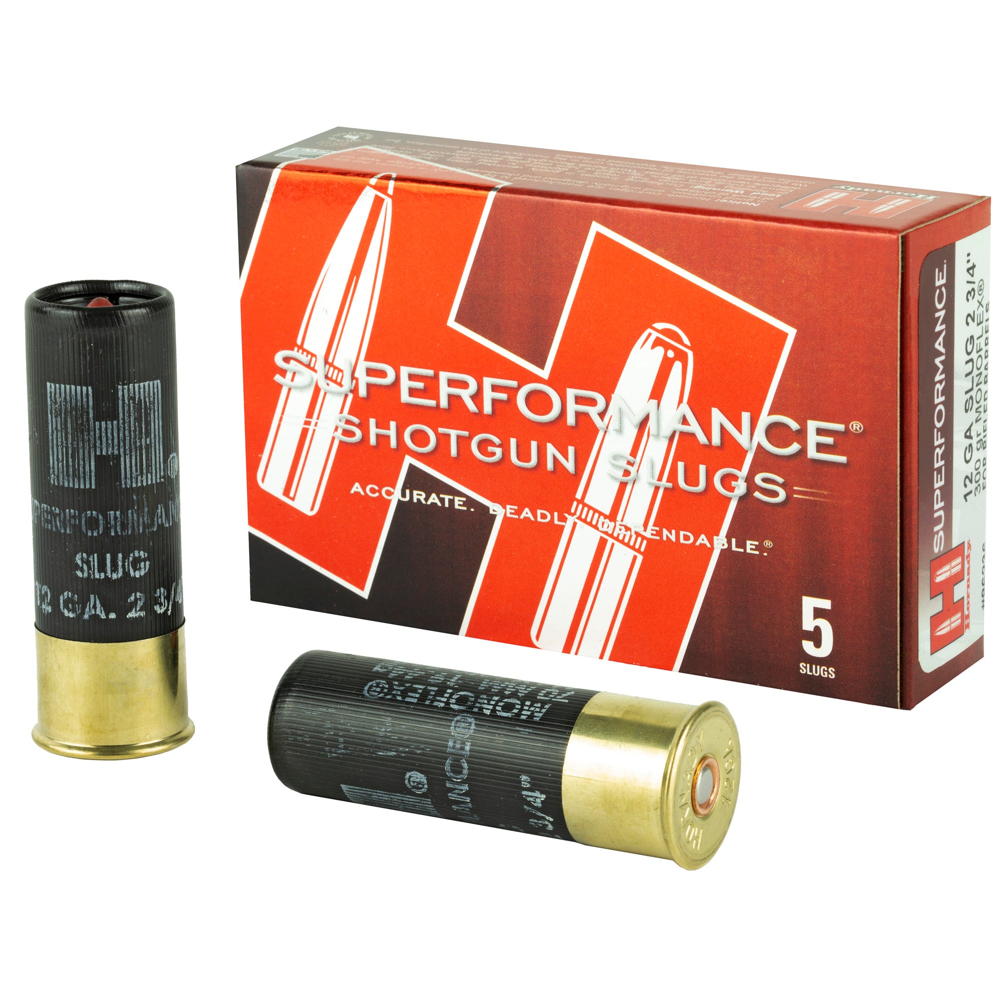 Hornady Superformance 12 Gauge 2.75-inch 300-Grain MonoFlex Sabot Slug – Box of 5, Case of 100