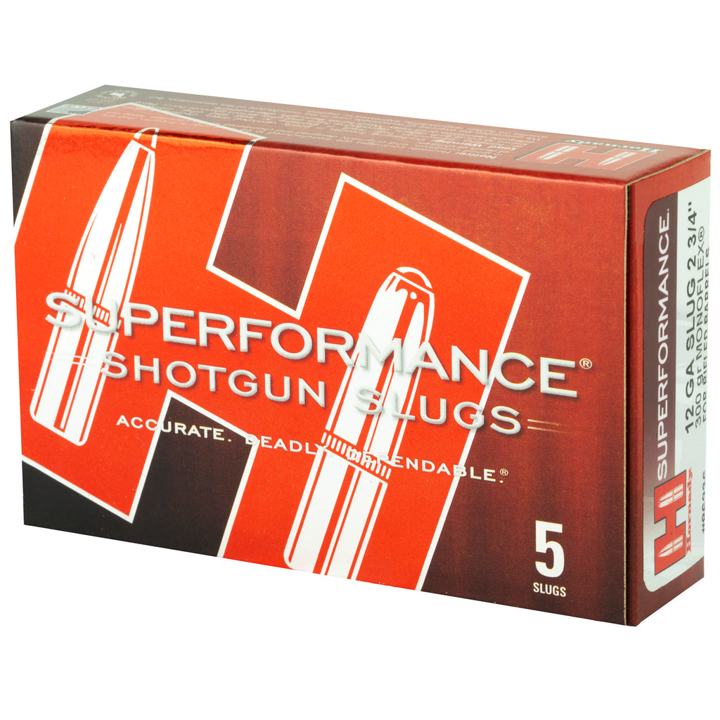 Hornady Superformance 12 Gauge 2.75-inch 300-Grain MonoFlex Sabot Slug – Box of 5, Case of 100