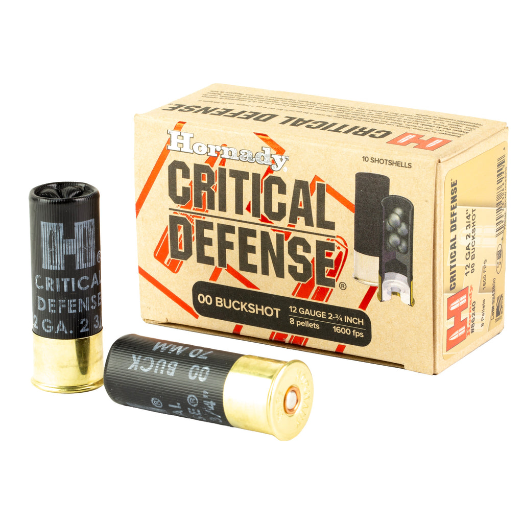 Hornady Critical Defense 12 Gauge 00 Buckshot Ammunition - 10 Rounds per Box