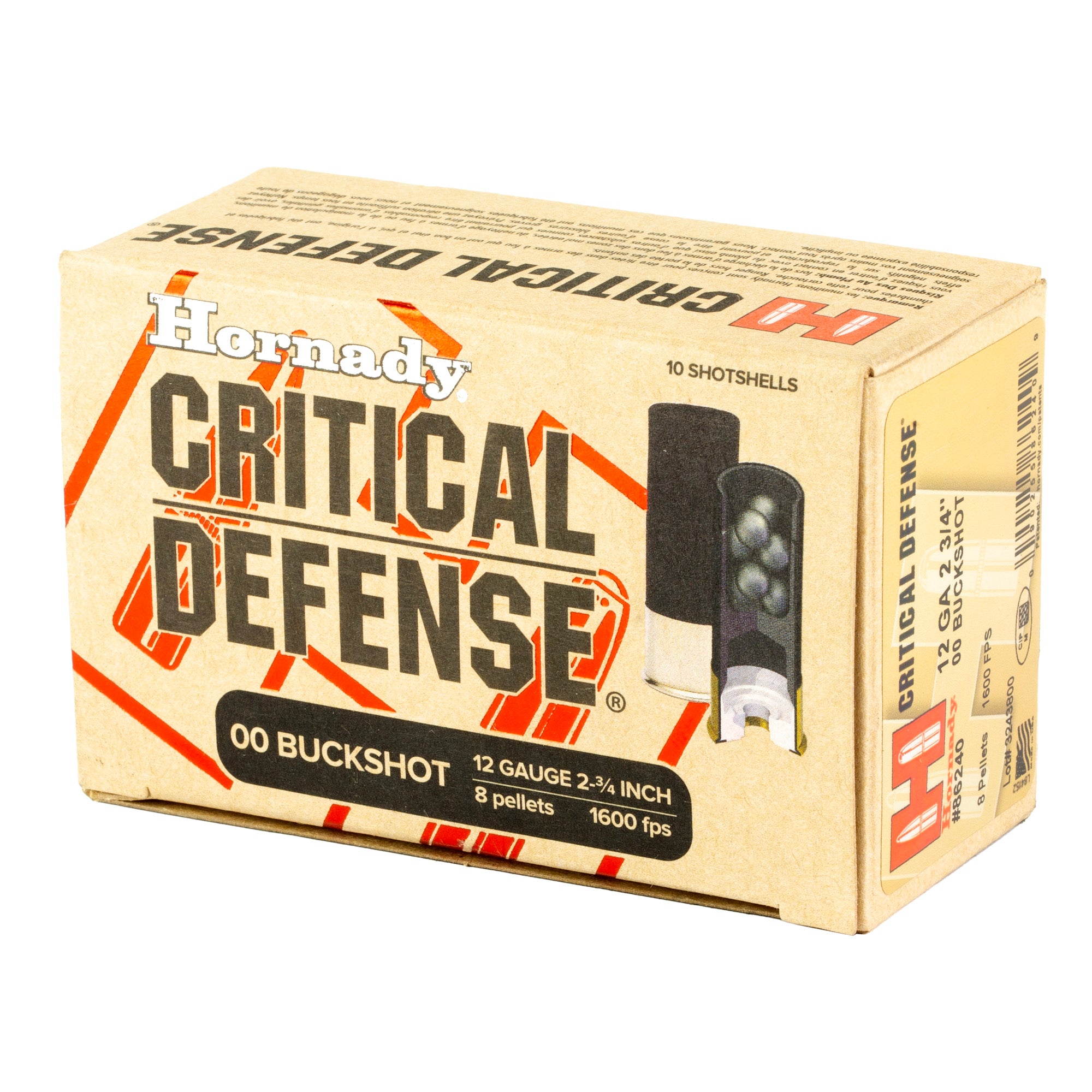 Hornady Critical Defense 12 Gauge 00 Buckshot Ammunition - 10 Rounds per Box