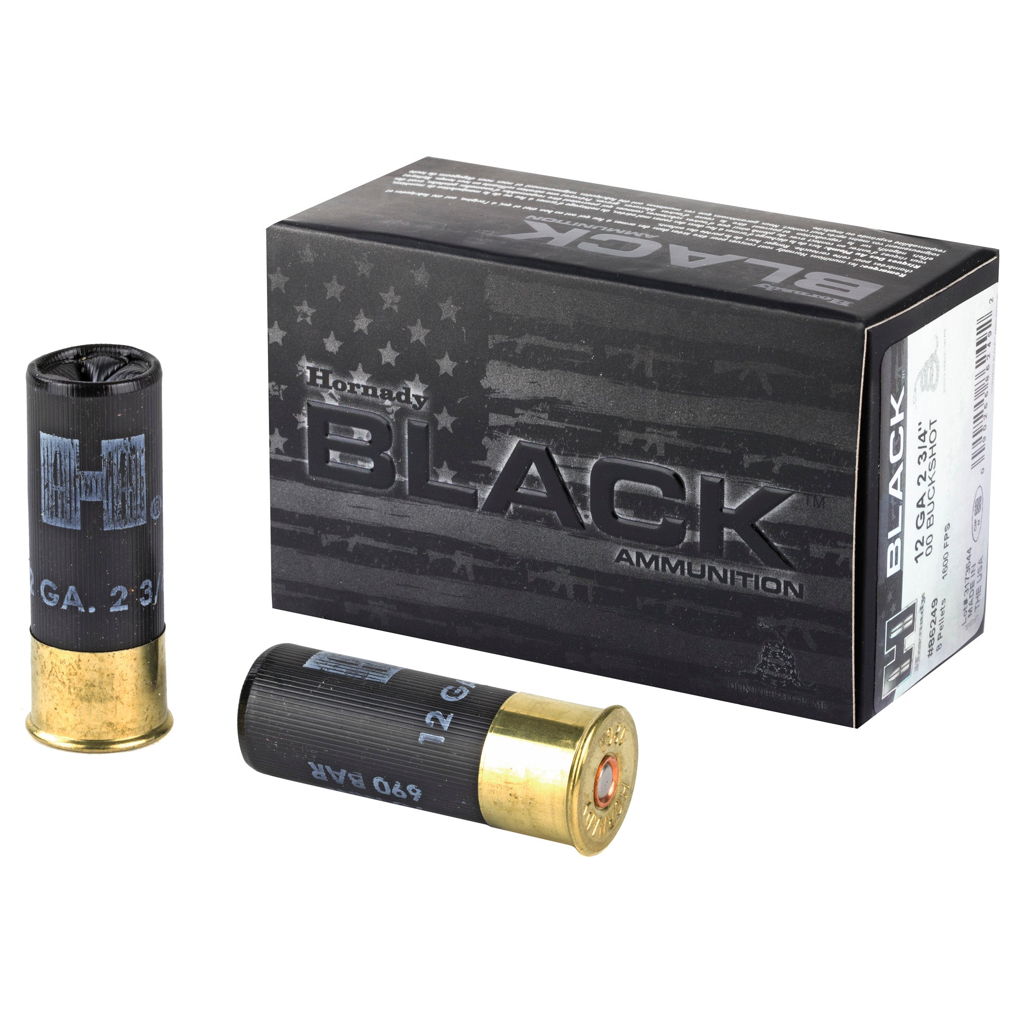 Hornady Black 12 Gauge 2.75-inch 00 Buckshot Ammunition – 10 Rounds