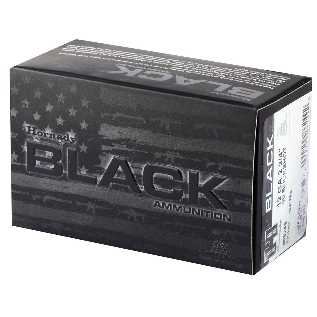 Hornady Black 12 Gauge 2.75-inch 00 Buckshot Ammunition – 10 Rounds