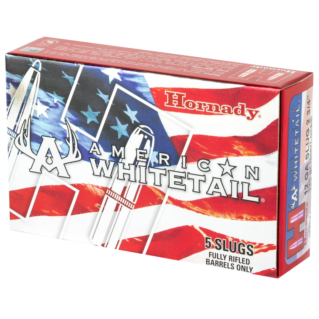 Hornady American Whitetail 12 Gauge 2.75 Inch 325-Grain Rifled Slugs (Box of 5, Case of 100)