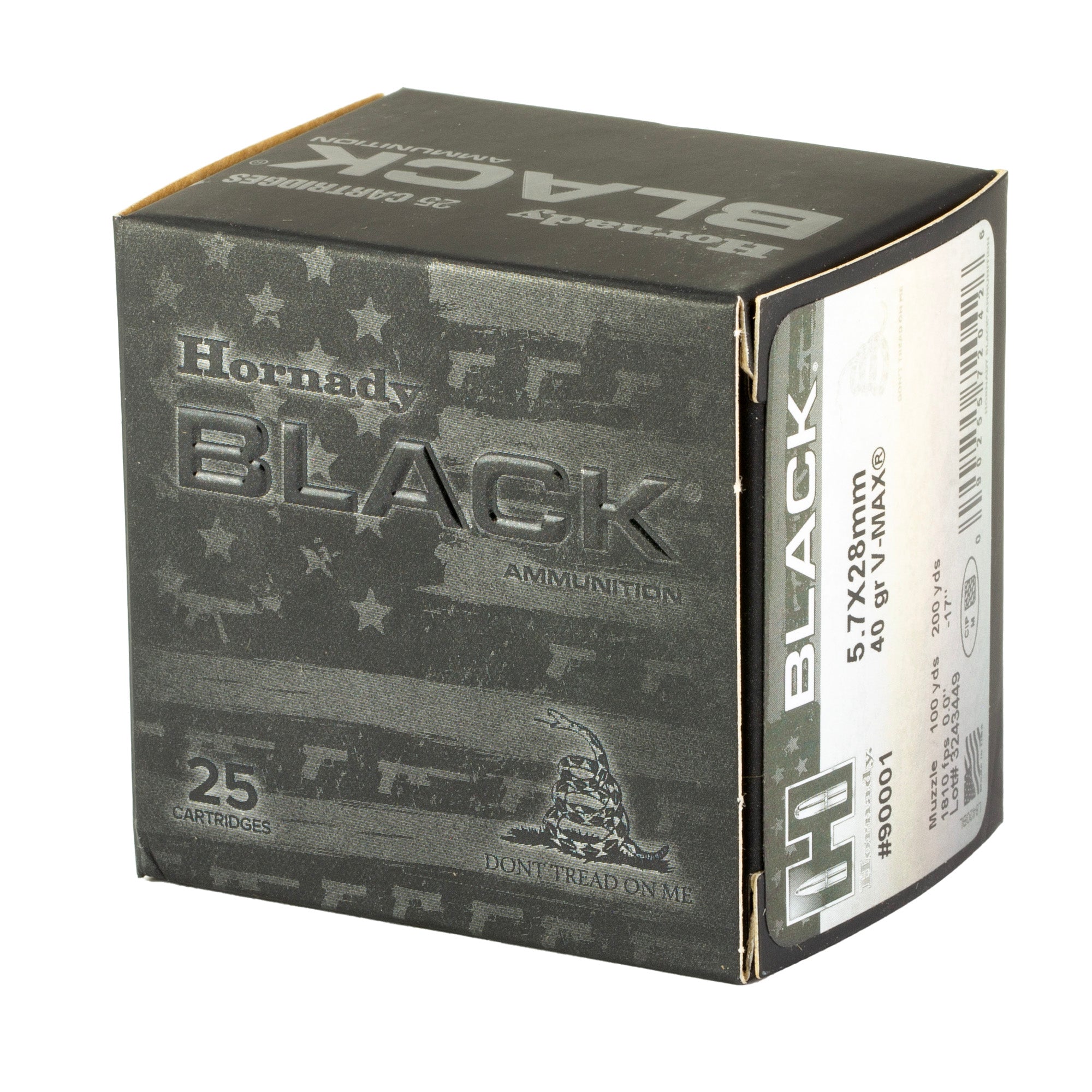 Hornady Black 5.7x28mm 40 Grain V-Max Ammunition - 25 Rounds