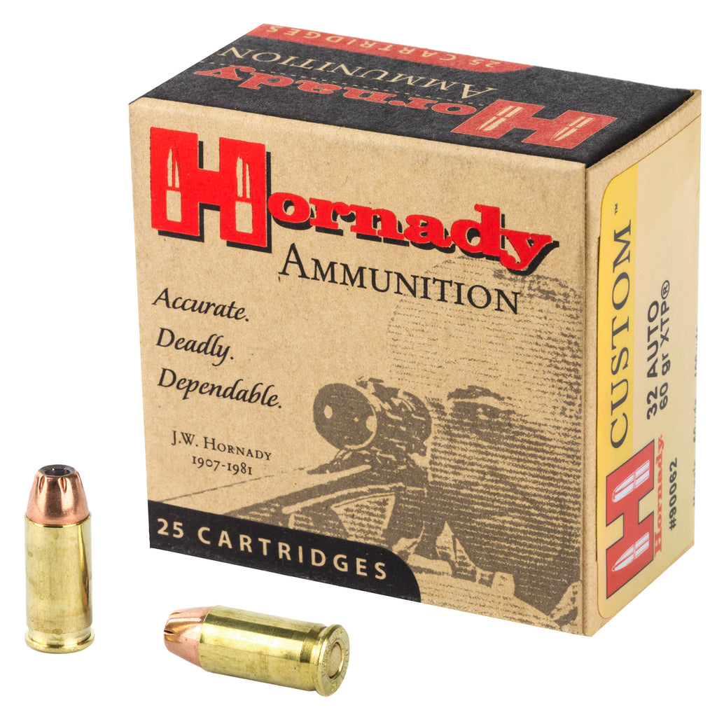 Hornady Custom 32 ACP 60 Grain XTP Pistol Ammo - 25 Rounds Per Box