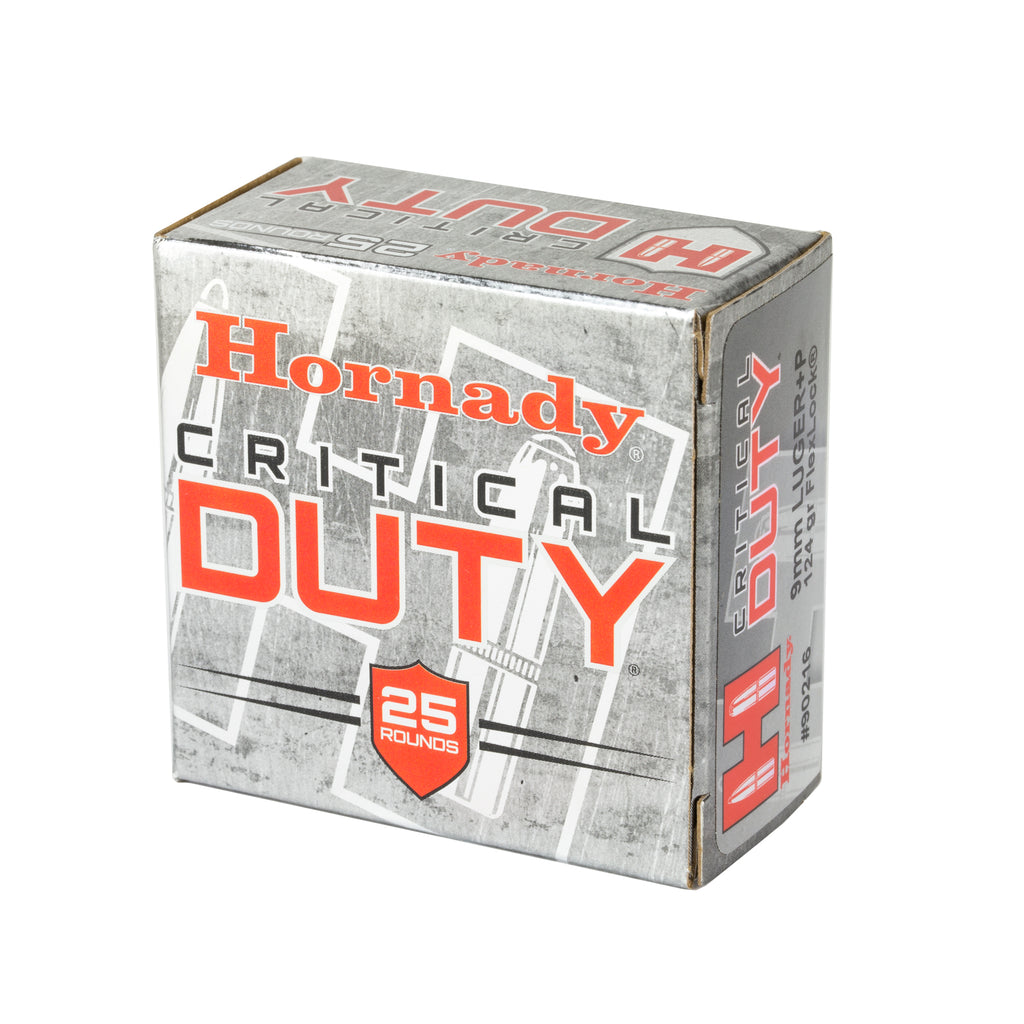 Hornady Critical Duty 9mm +P 124 Grain FlexLock Duty Ammunition - 25 Rounds