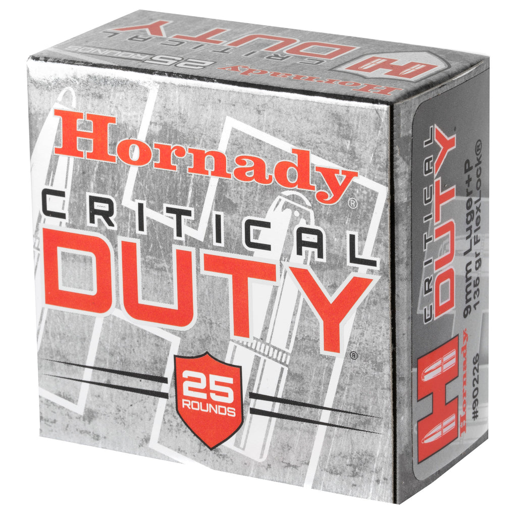 Hornady Critical Duty 9mm +P 135-Grain FlexLock Duty Ammunition (25 Rounds per Box)