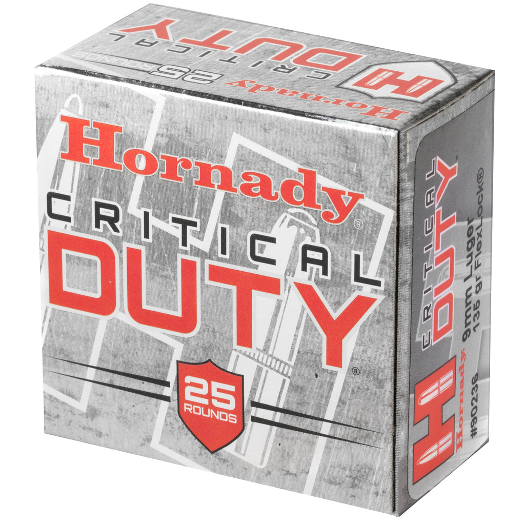 Hornady Critical Duty 9mm 135 Grain FlexLock Duty Ammunition - 25 Rounds per Box