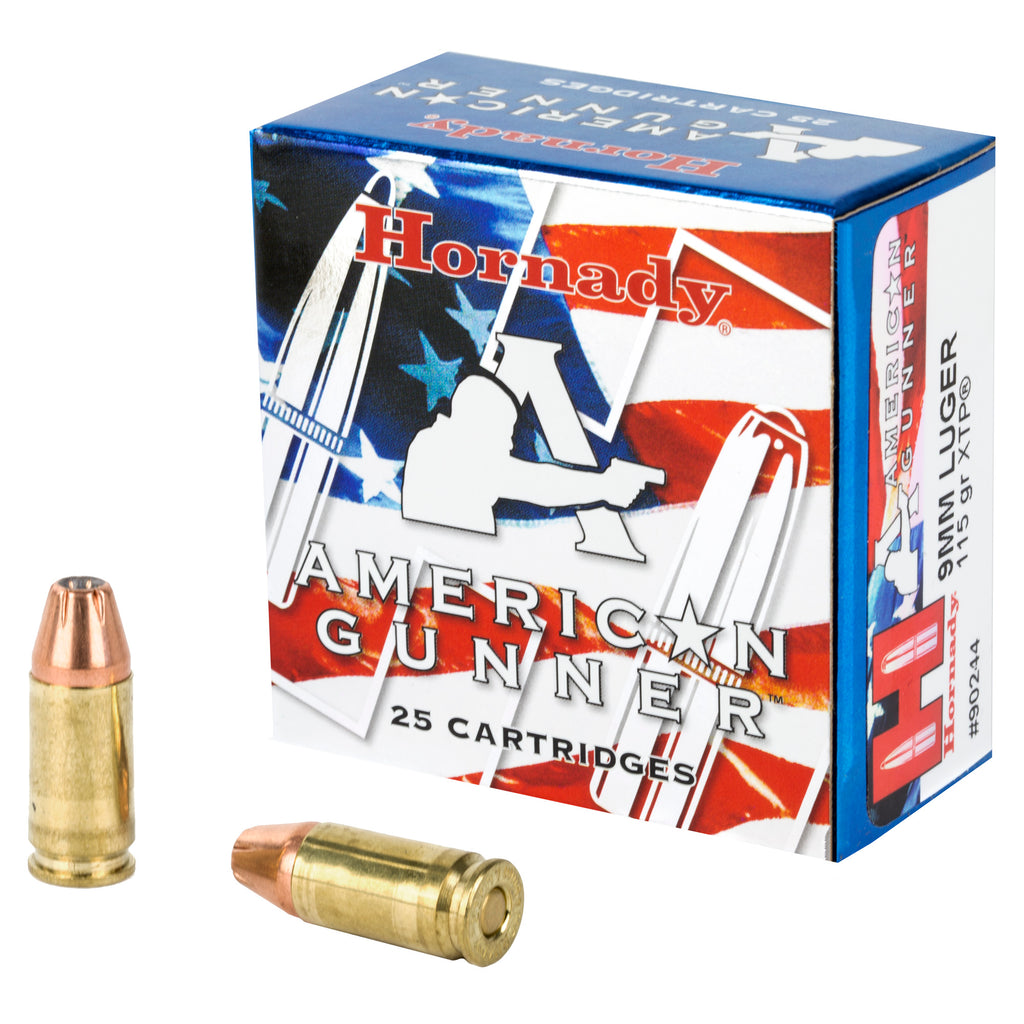 Hornady American Gunner 9mm 115 Grain XTP Ammunition - 25 Rounds per Box