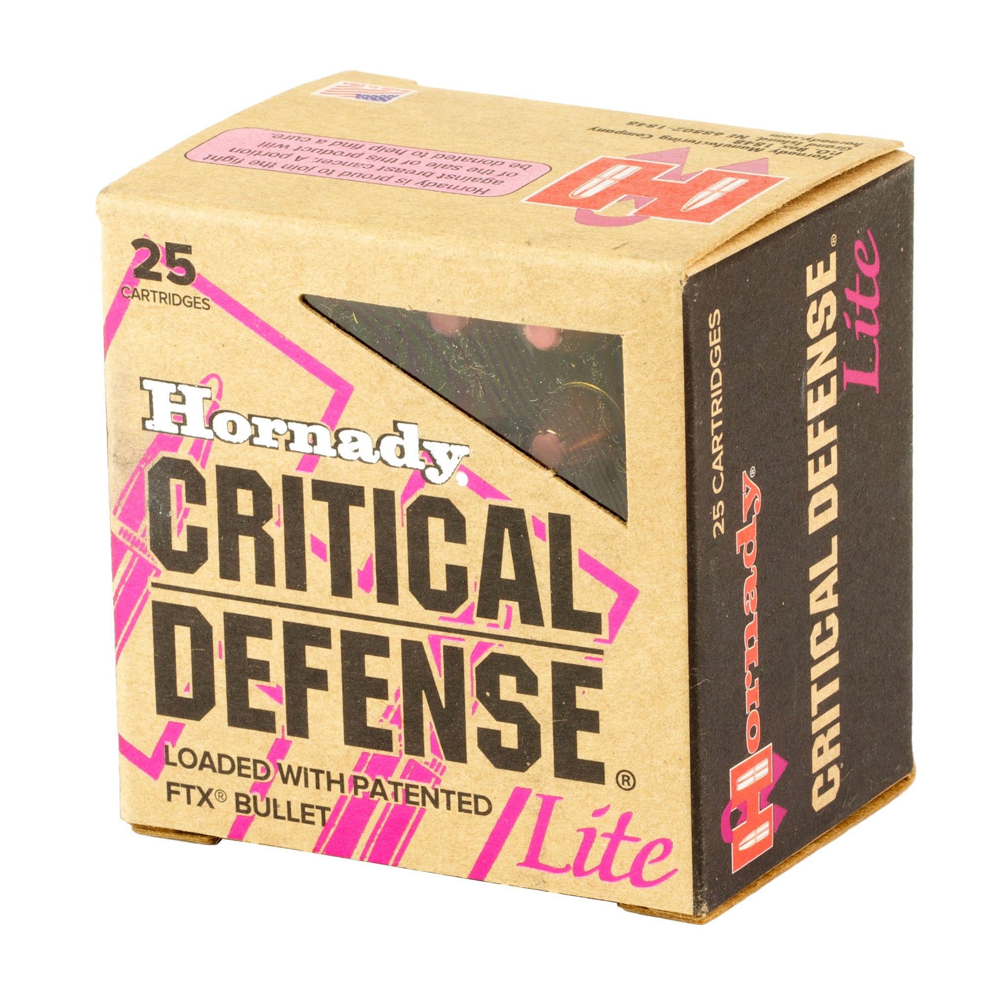 Hornady Critical Defense Lite .38 Special 90-Grain FlexTip Ammunition (25 Rounds)