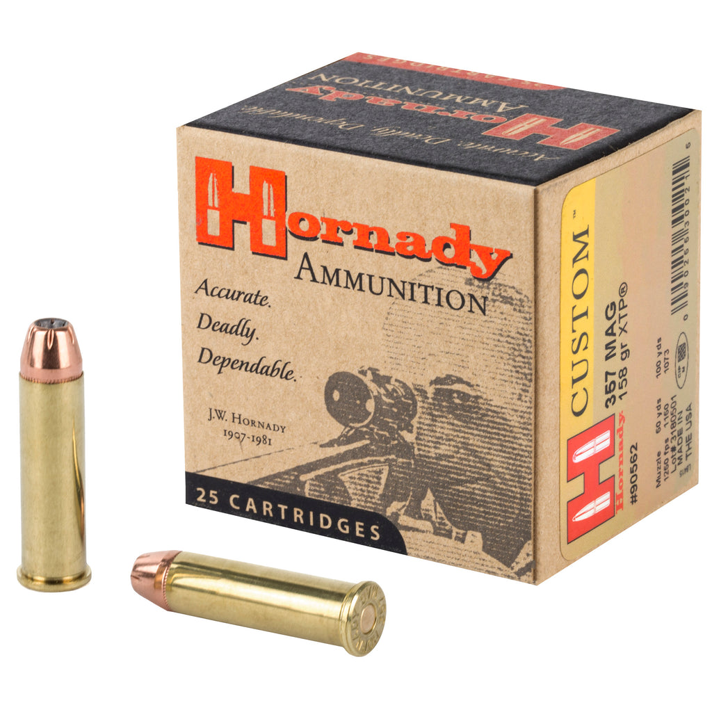 Hornady Custom 357 Magnum 158-Grain XTP Pistol Ammunition - 25 Rounds
