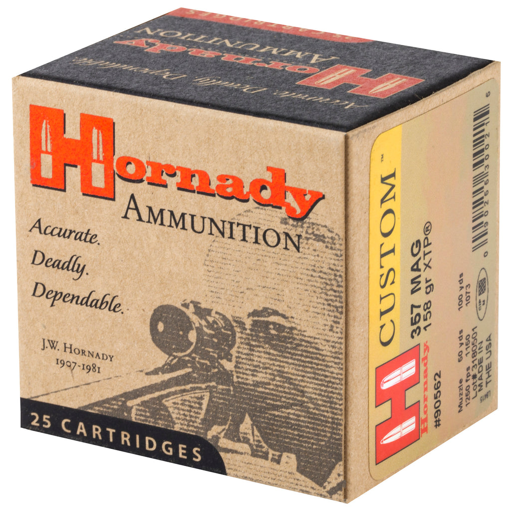 Hornady Custom 357 Magnum 158-Grain XTP Pistol Ammunition - 25 Rounds