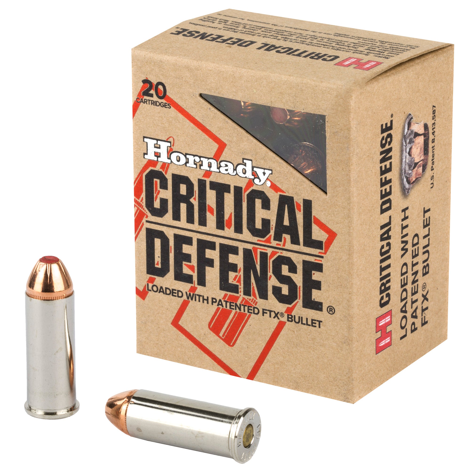 Hornady Critical Defense 44 Special 165 Grain Flex Tip Pistol Ammunition - 20 Rounds