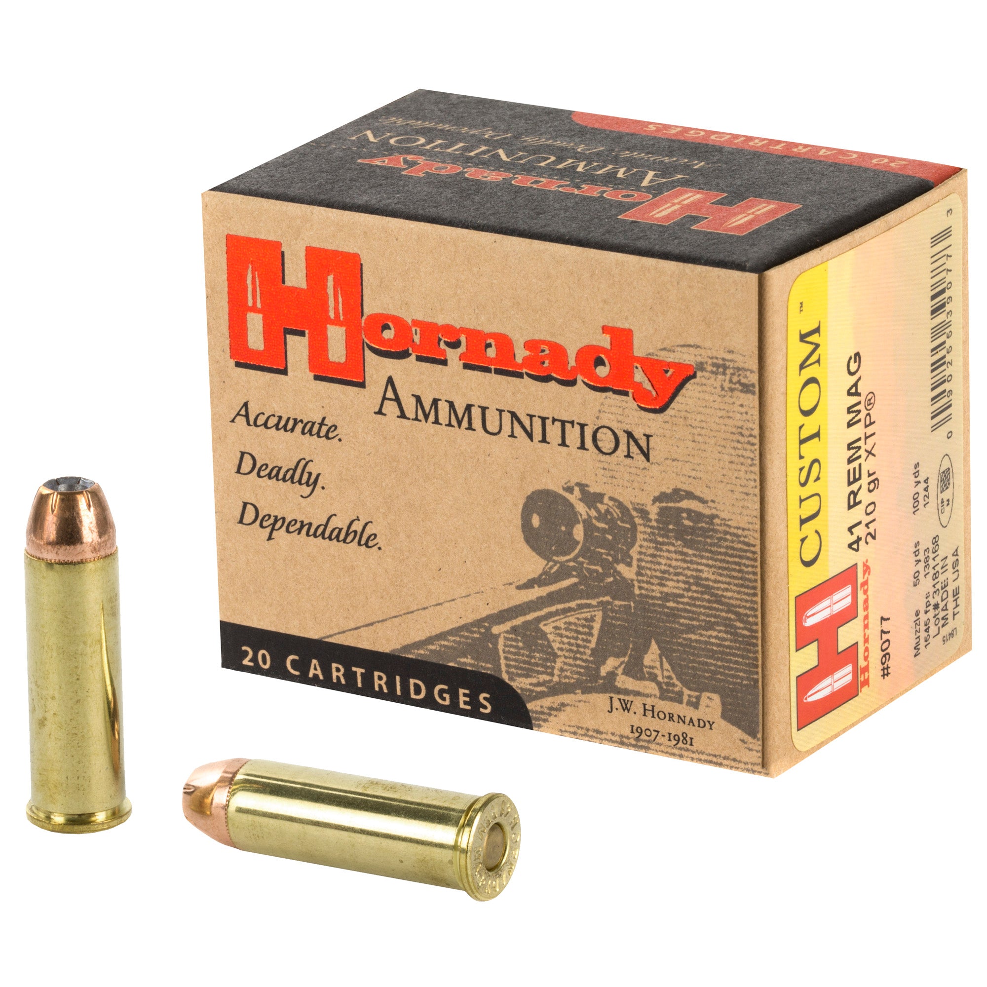 Hornady Custom 41 Magnum 210-Grain XTP Pistol Ammunition (20 Rounds)