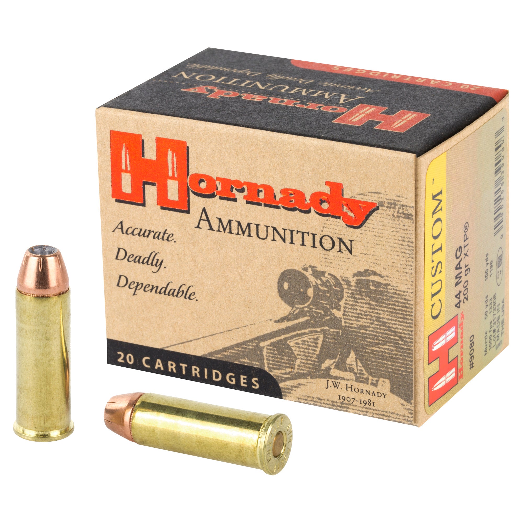 Hornady Custom 44 Magnum 200 Grain XTP Pistol Ammunition (20 Rounds)
