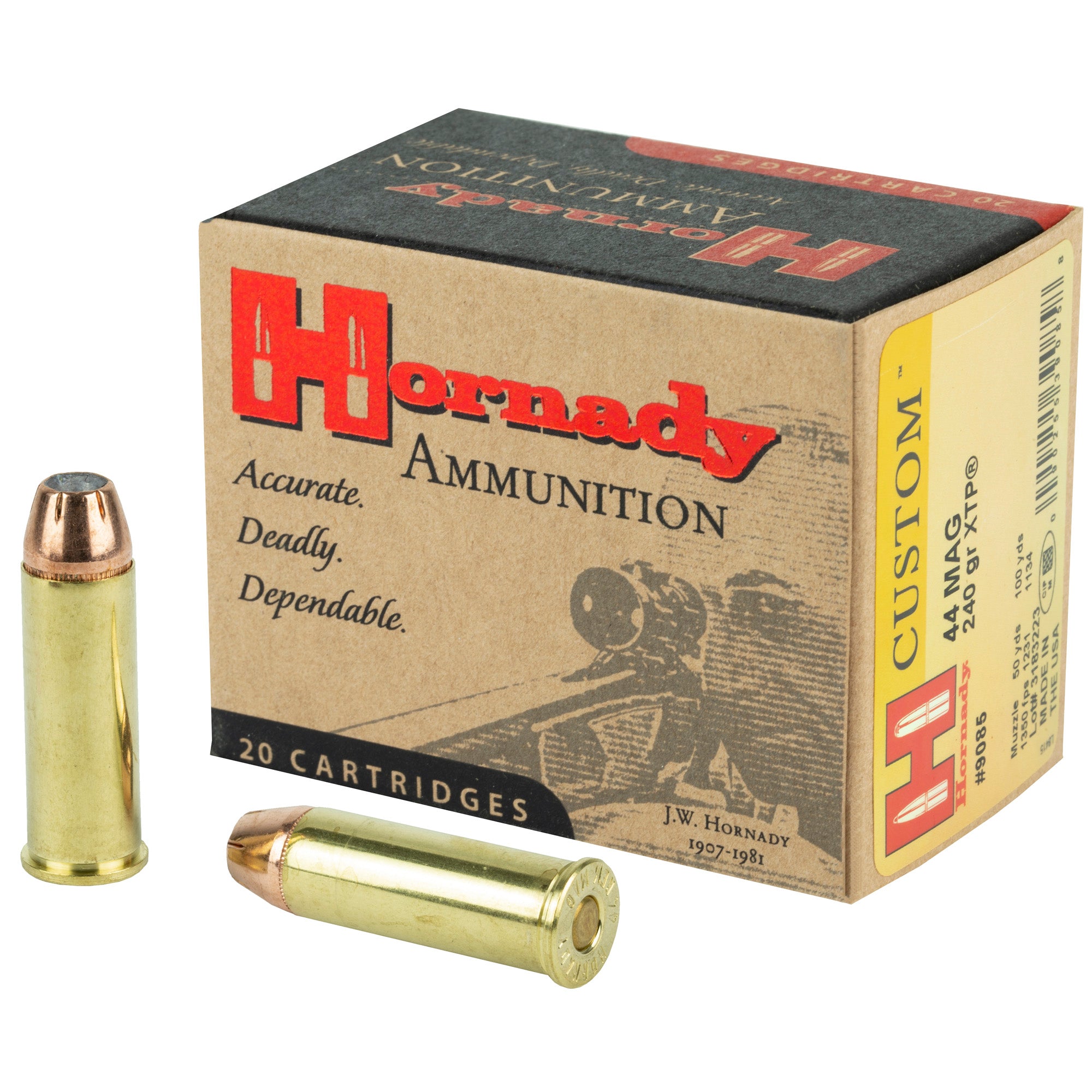 Hornady Custom 44 Magnum 240-Grain XTP Pistol Ammunition - 20 Rounds