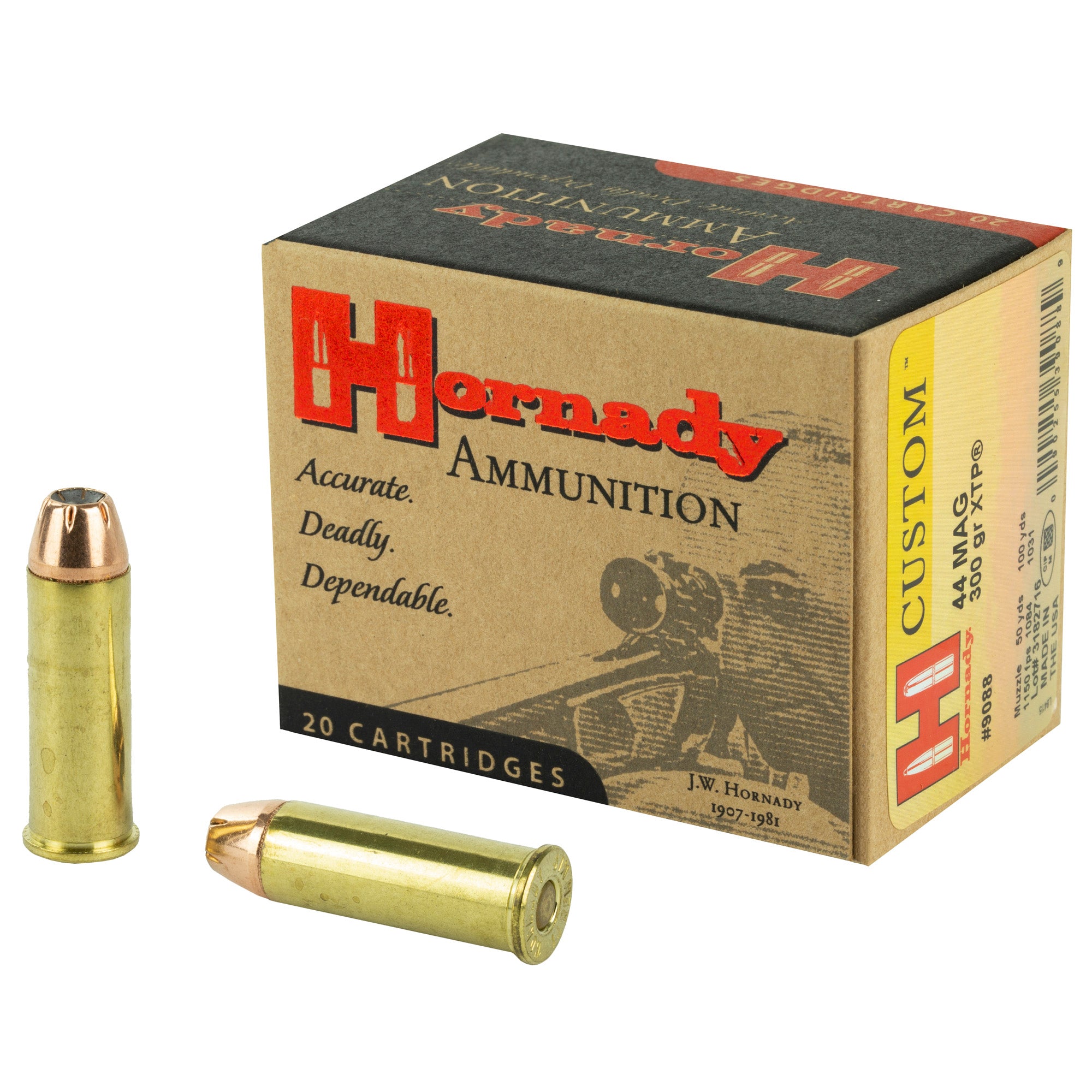 Hornady Custom 44 Magnum 300-Grain XTP Pistol Ammunition - 20 Rounds