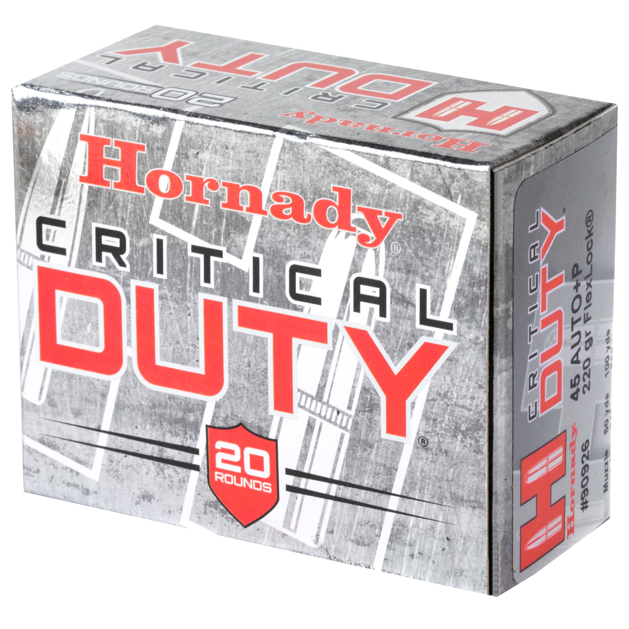 Hornady Critical Duty 45 ACP +P 220 Grain FlexLock Duty Ammunition (20 Rounds per Box)