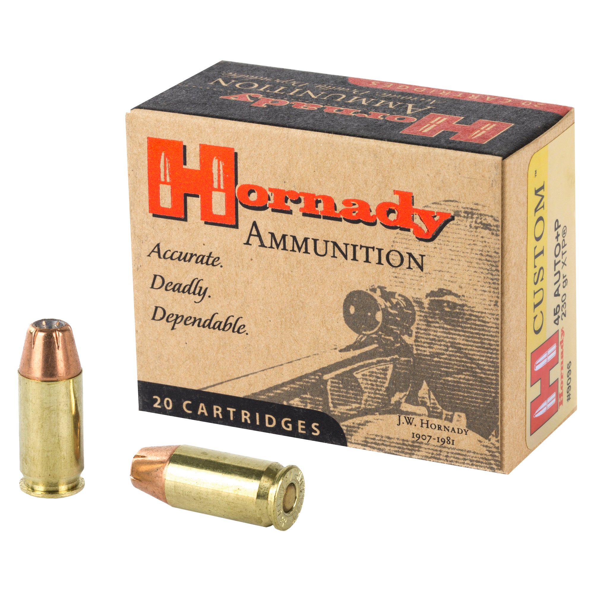 Hornady Custom 45 ACP +P 230 Grain XTP Pistol Ammunition – High Accuracy & Power