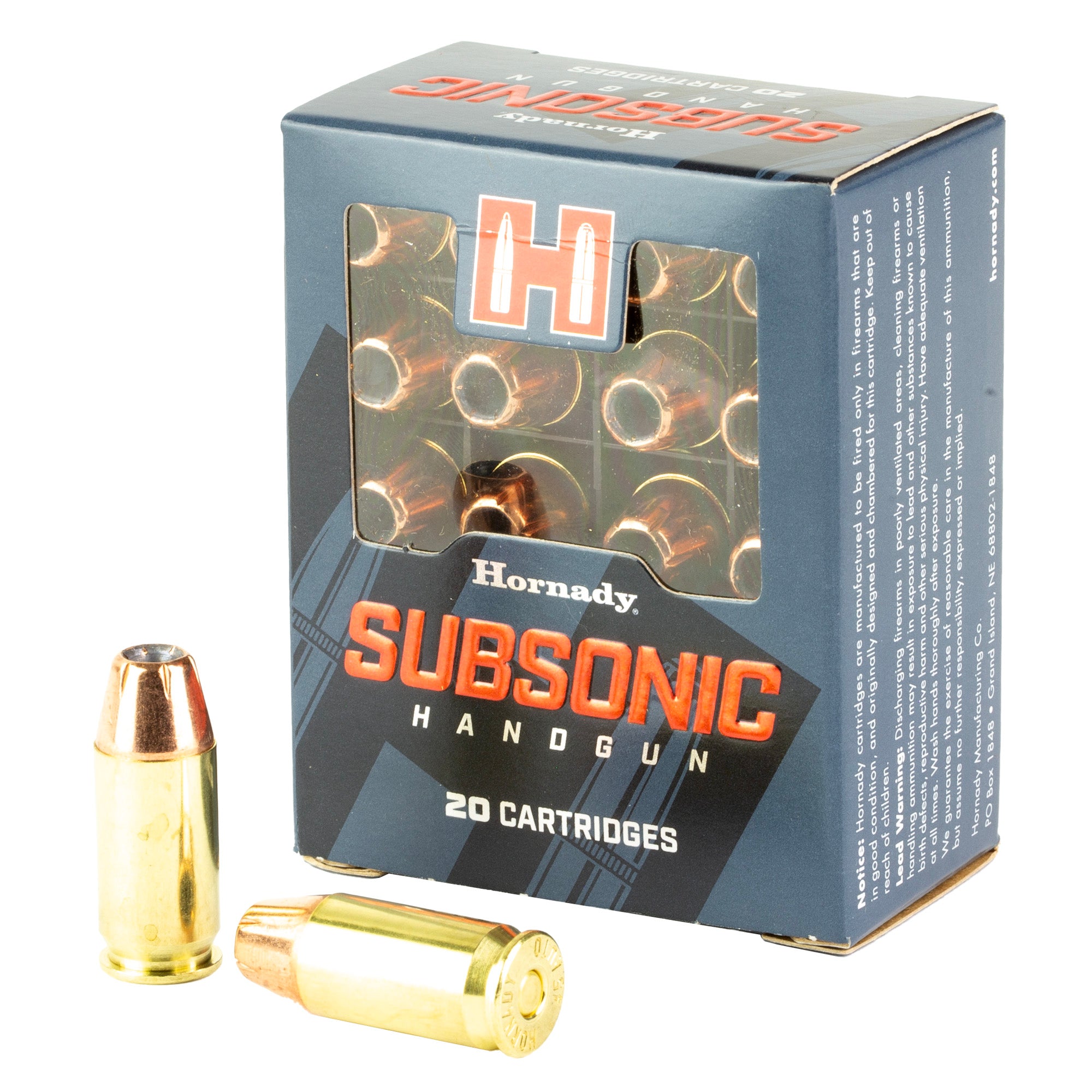 Hornady Subsonic 45 ACP 230-Grain XTP Bullet - 20 Rounds Per Box