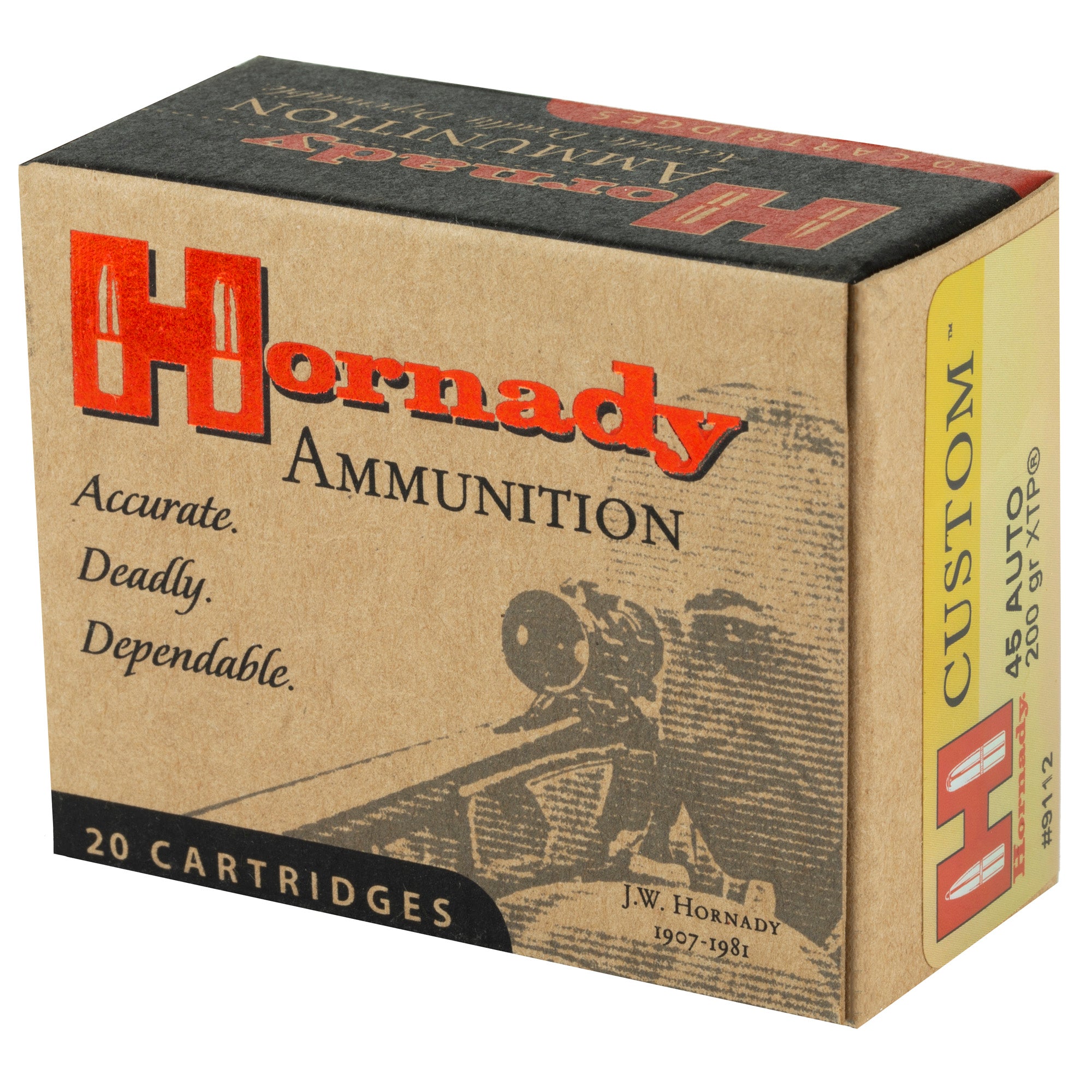 Hornady Custom 45 ACP 200-Grain XTP Pistol Ammunition - 20 Rounds