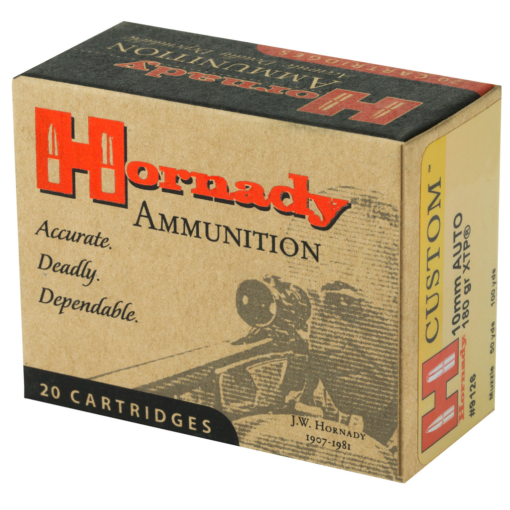 Hornady Custom 10mm 180-Grain XTP Pistol Ammunition - 20 Rounds